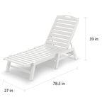 Chaise longue empilable d'extérieur POLYWOOD Nautical