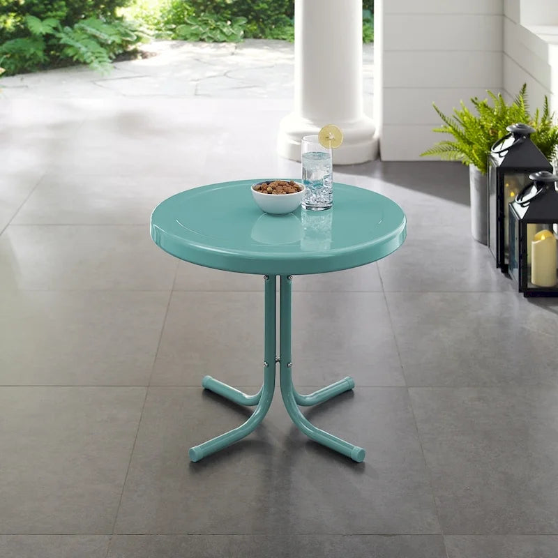 Table d'appoint en métal rétro Crosley bleu Caraïbes