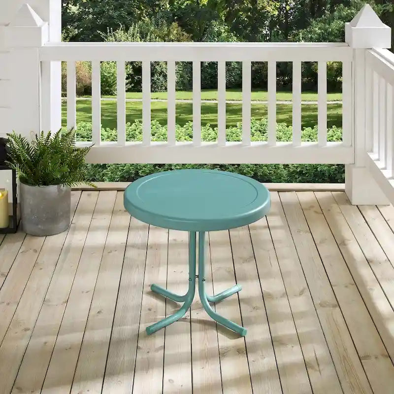 Table d'appoint en métal rétro Crosley bleu Caraïbes
