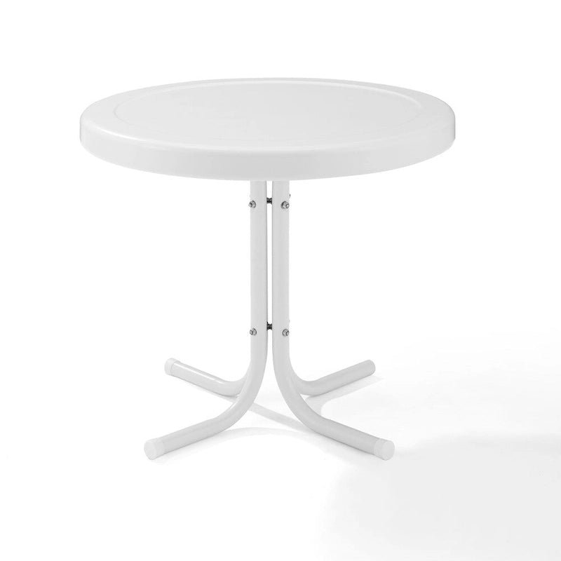 Table d'appoint en métal de style rétro Crosley, blanc albâtre