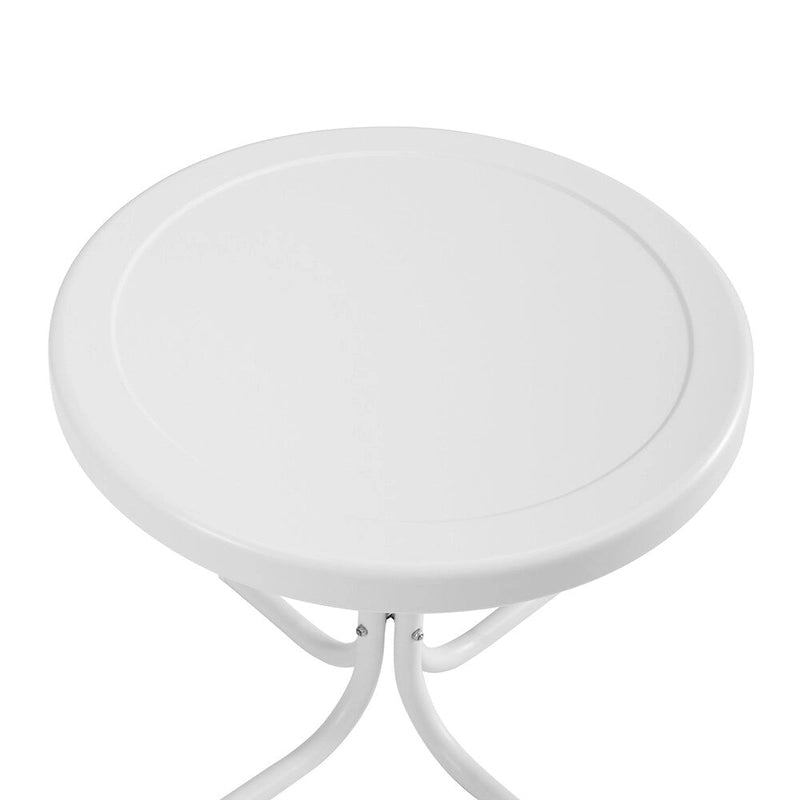 Table d'appoint en métal de style rétro Crosley, blanc albâtre