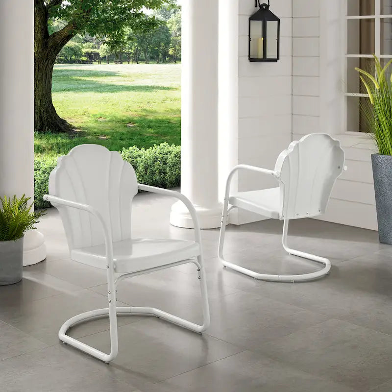 Crosley Tulip 2Pc Outdoor Metal Armchair Set - 24.5W x 20.5D x 32.88H