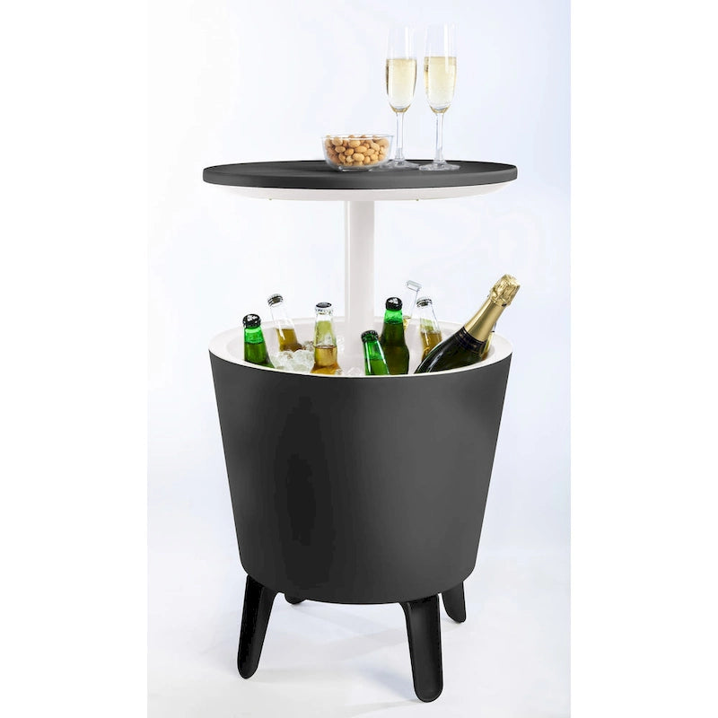 Keter Cool Bar Glacière de terrasse intérieure et extérieure et table d'appoint escamotable