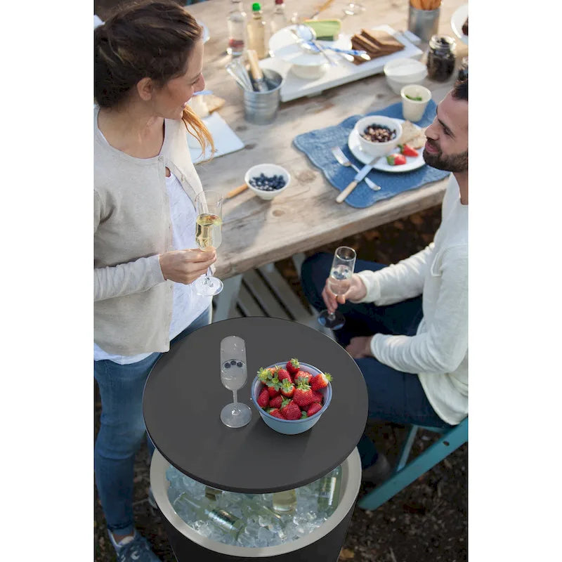 Keter Cool Bar Glacière de terrasse intérieure et extérieure et table d'appoint escamotable