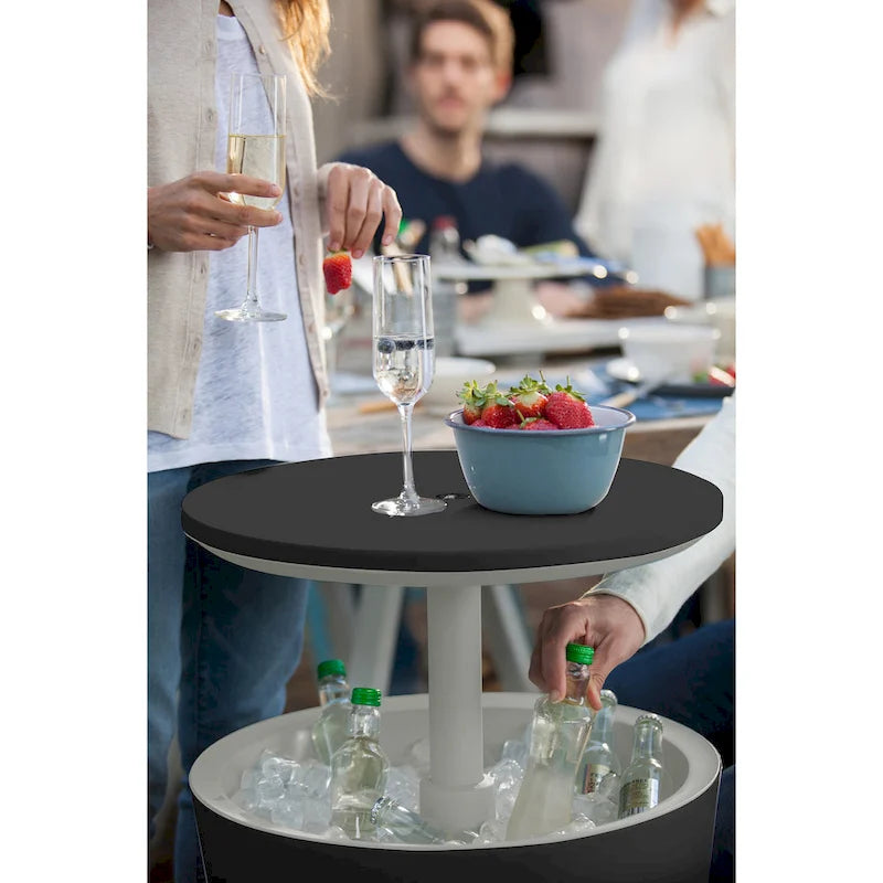 Keter Cool Bar Glacière de terrasse intérieure et extérieure et table d'appoint escamotable