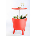 Keter Cool Bar Glacière de terrasse intérieure et extérieure et table d'appoint escamotable