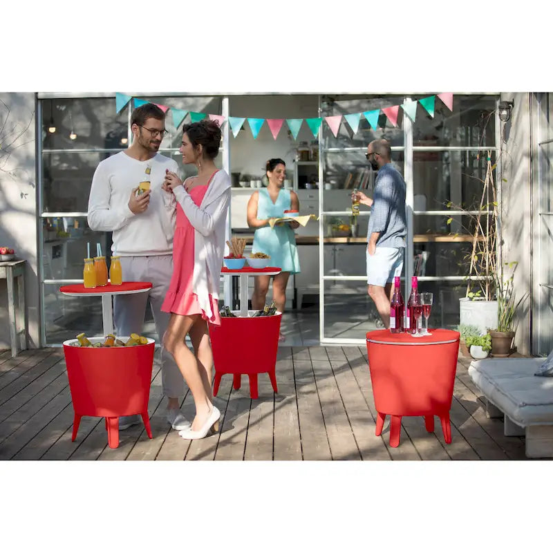 Keter Cool Bar Glacière de terrasse intérieure et extérieure et table d'appoint escamotable
