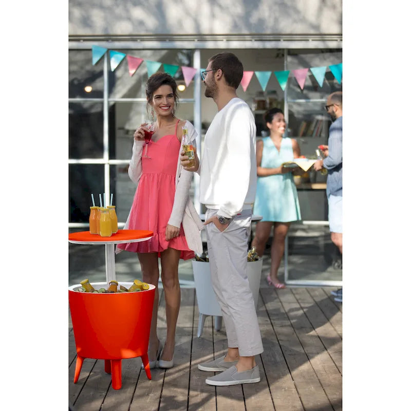 Keter Cool Bar Glacière de terrasse intérieure et extérieure et table d'appoint escamotable