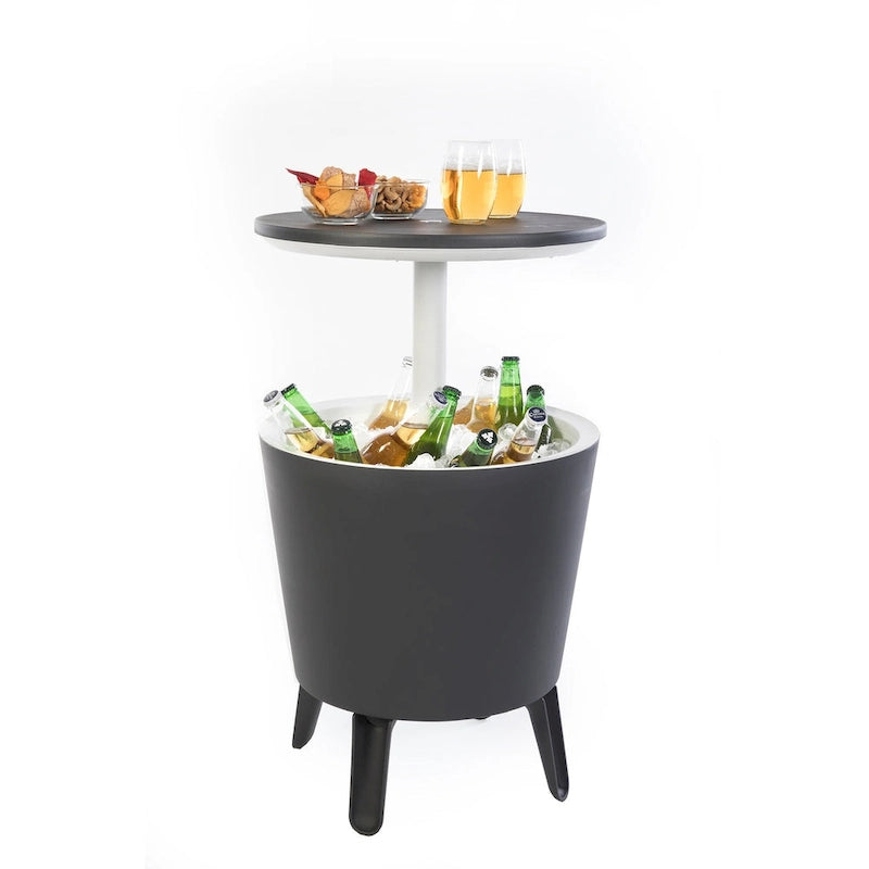 Keter Cool Bar Glacière de terrasse intérieure et extérieure et table d'appoint escamotable