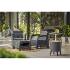 Keter Cool Bar Glacière de terrasse intérieure et extérieure et table d'appoint escamotable