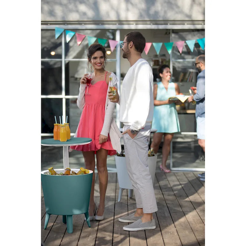 Keter Cool Bar Glacière de terrasse intérieure et extérieure et table d'appoint escamotable