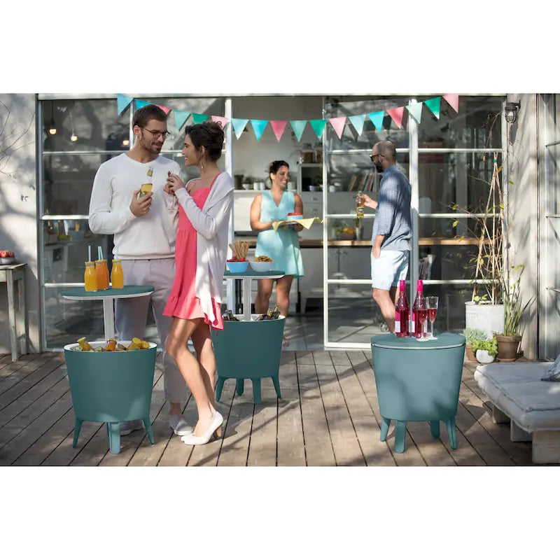 Keter Cool Bar Glacière de terrasse intérieure et extérieure et table d'appoint escamotable