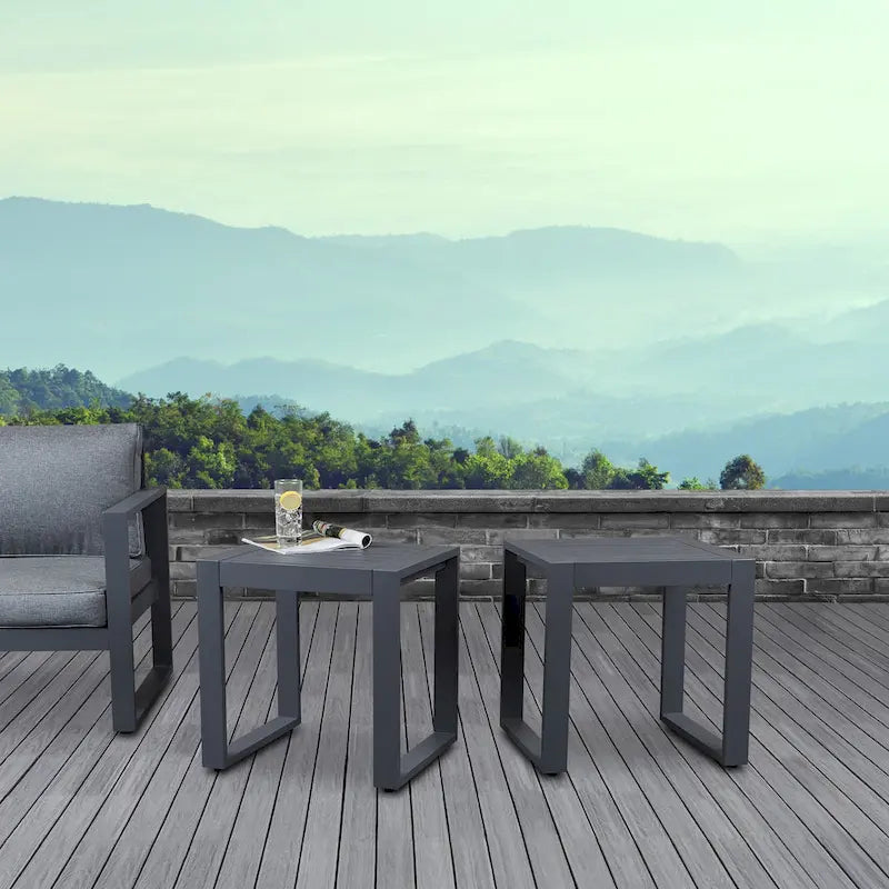 Baltic 20 Set of 2 End Tables Gray by Real Flame - 20L x 18W x 20.5H
