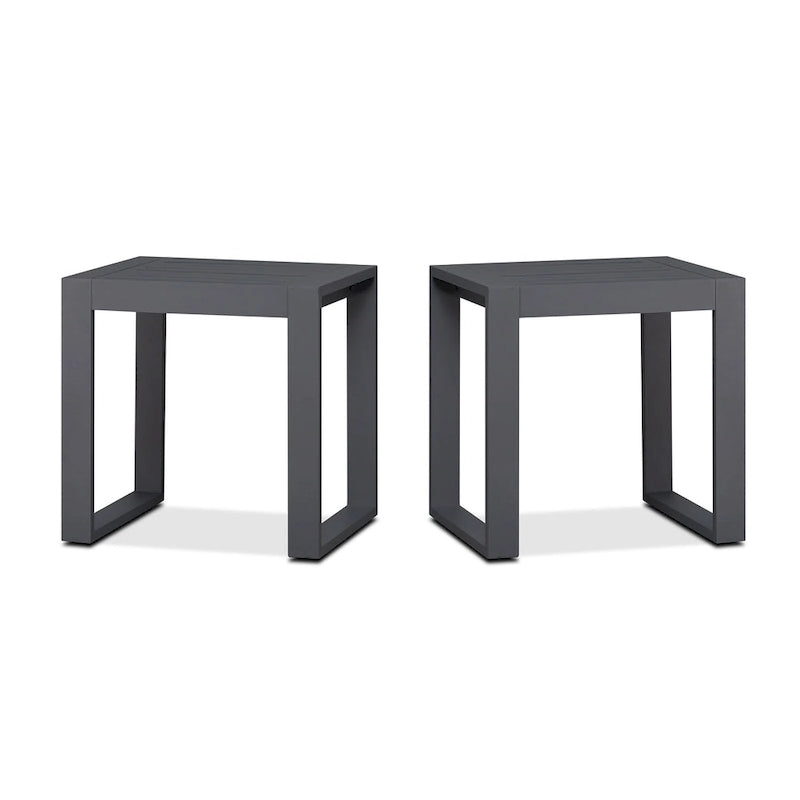 Lot de 2 tables d'appoint Baltic 20 grises par Real Flame - 20L x 18W x 20.5H