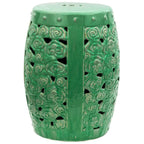 Tabouret/table d'appoint en porcelaine sculptée à la main Nuages - 13,5L x 13,5P x 18,75H