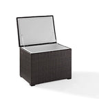 Glacière d'extérieur Crosley Palm Harbor en osier de résine marron et acier
