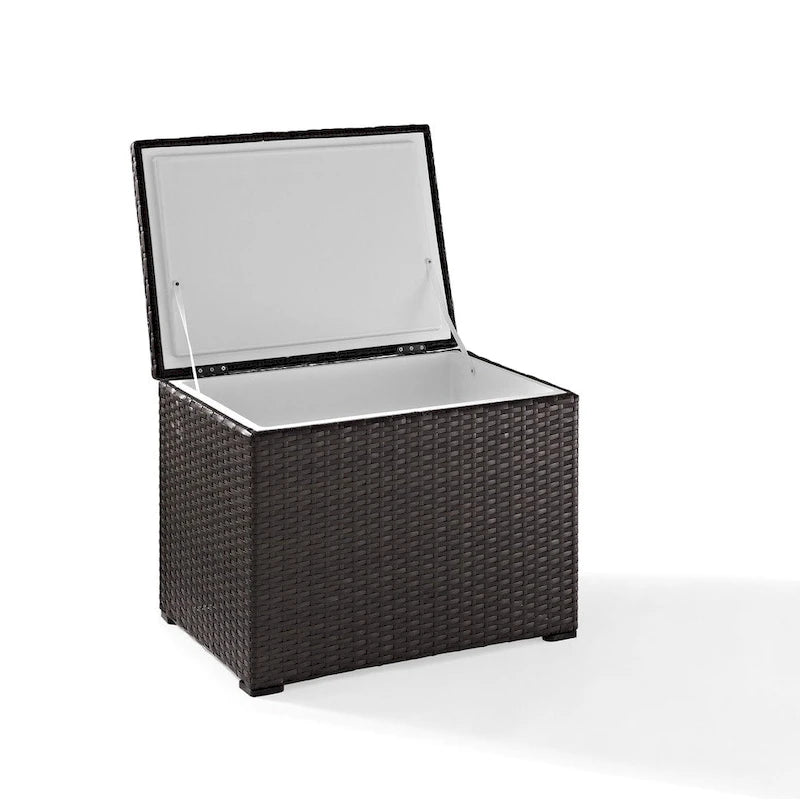Glacière d'extérieur Crosley Palm Harbor en osier de résine marron et acier