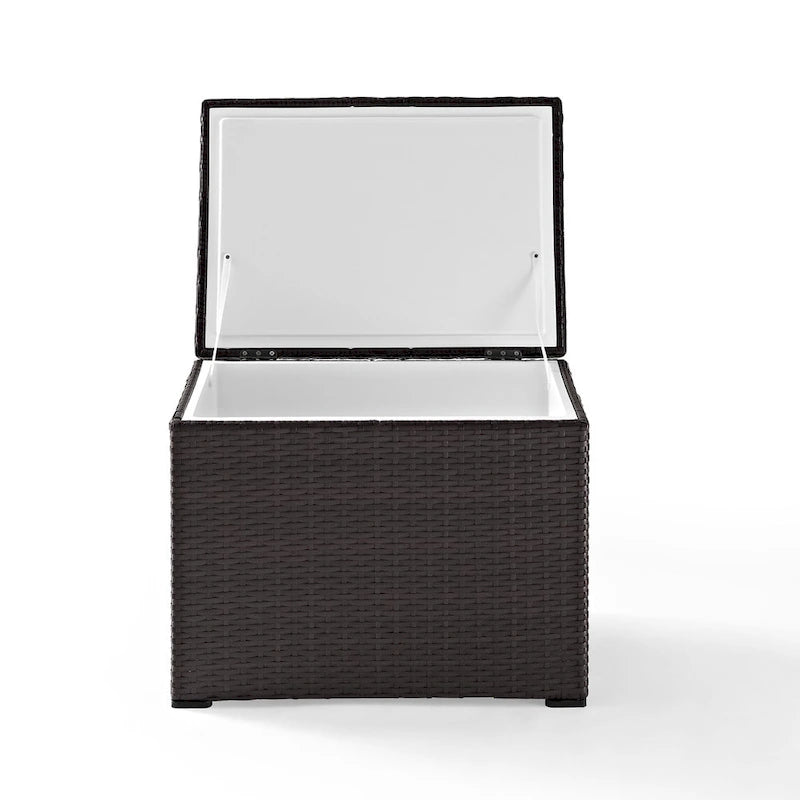 Glacière d'extérieur Crosley Palm Harbor en osier de résine marron et acier