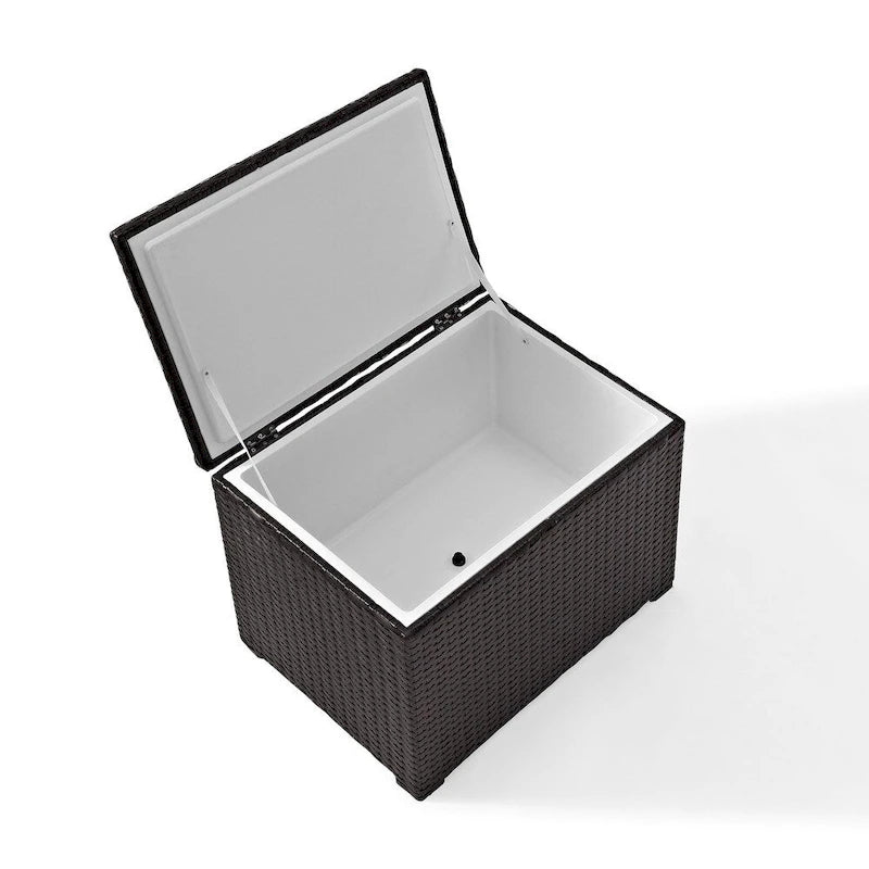 Glacière d'extérieur Crosley Palm Harbor en osier de résine marron et acier