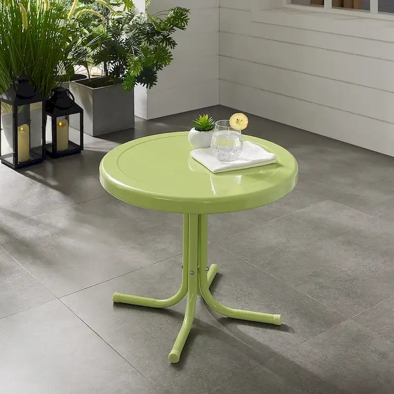 Table d'appoint rétro en métal Crosley, couleur citron vert