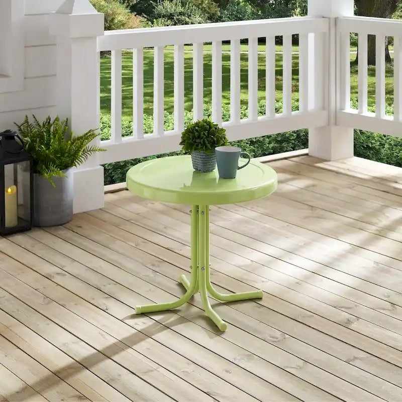 Table d'appoint rétro en métal Crosley, couleur citron vert