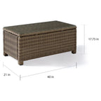 Table d'extérieur Crosley Bradenton en osier marron avec plateau en verre
