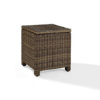 Table d'appoint rectangulaire d'extérieur Crosley Bradenton en osier marron