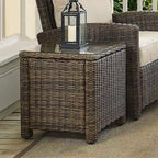 Table d'appoint rectangulaire d'extérieur Crosley Bradenton en osier marron