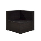Fauteuil d'angle en osier Palm Harbor marron avec coussins gris - 26,5 L x 26,5 P x 30,5 H