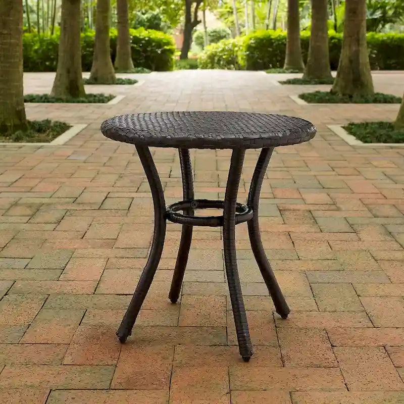 Table d'appoint ronde en osier d'extérieur Palm Harbor de Crosley