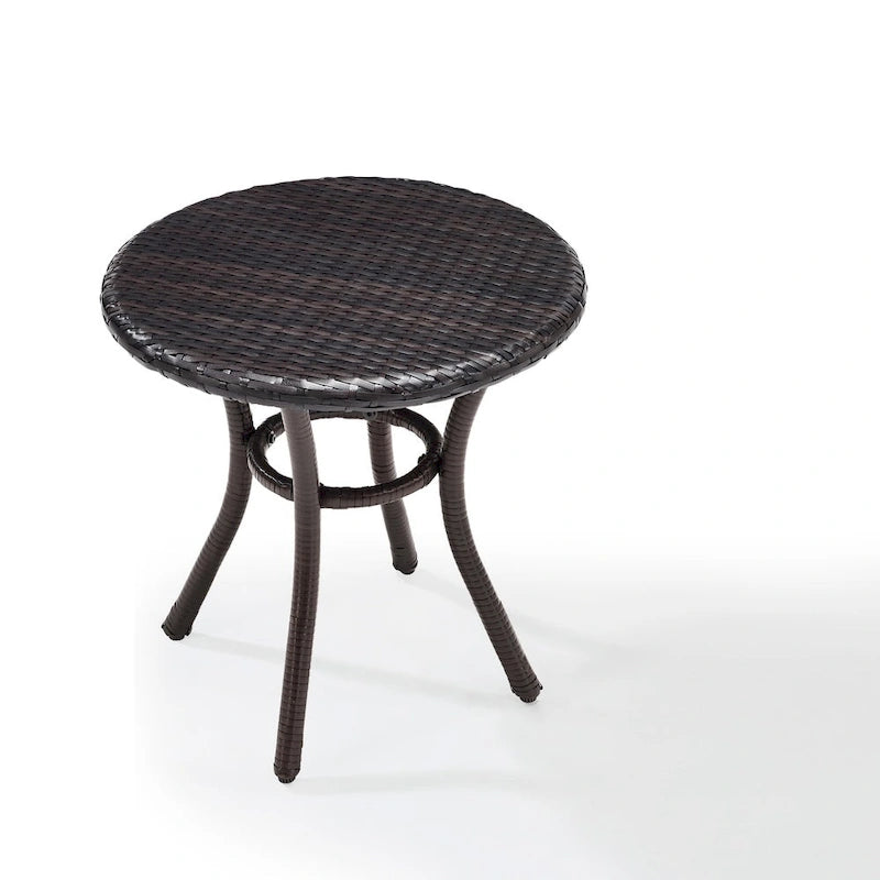 Table d'appoint ronde en osier d'extérieur Palm Harbor de Crosley