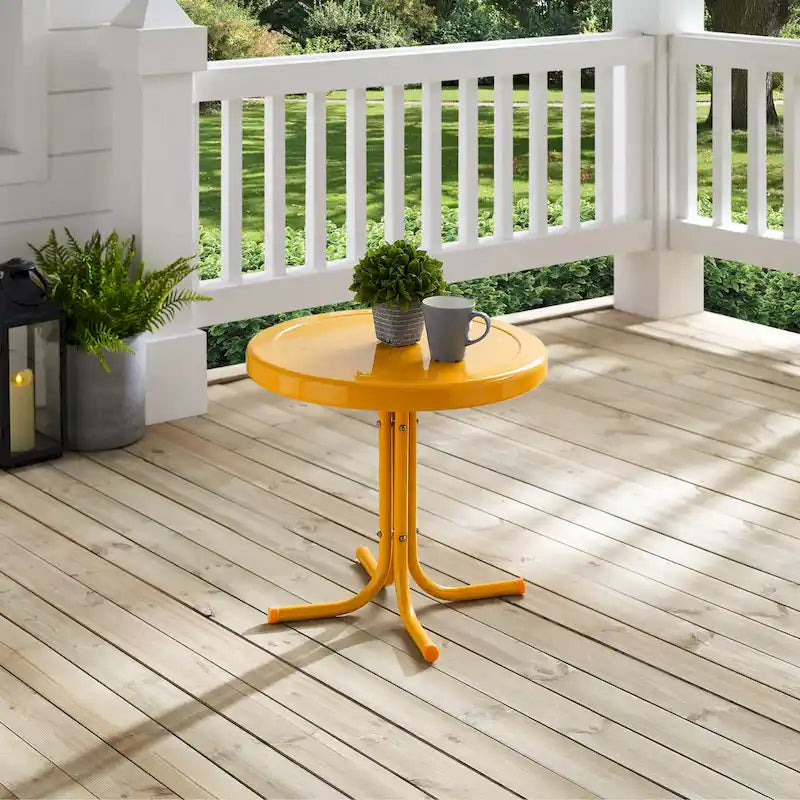 Table d'appoint Crosley rétro en métal tangerine