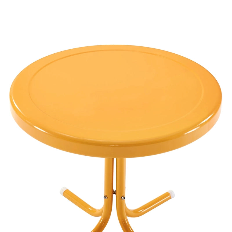 Table d'appoint Crosley rétro en métal tangerine
