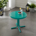 Crosley Retro Metal Side Table In Tourquoise