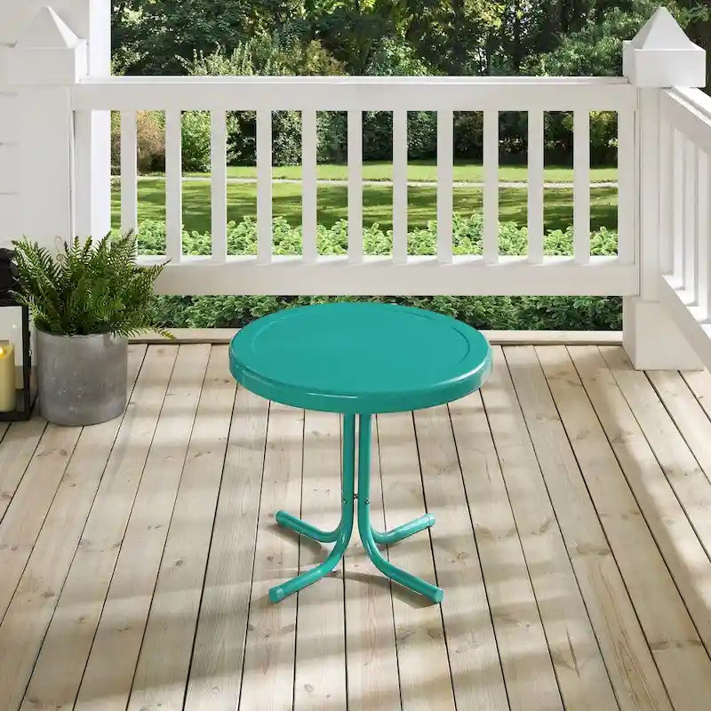 Table d'appoint en métal de style rétro Crosley, turquoise
