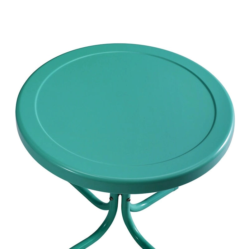 Table d'appoint en métal de style rétro Crosley, turquoise