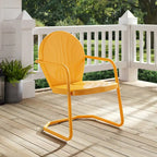Crosley Griffith Metal Chair In Tangerine - 22 W x 28.2 D x 33.25 H