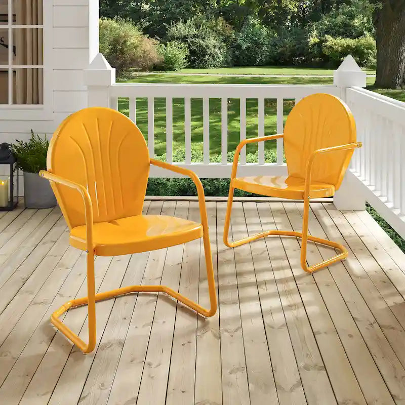 Chaise en métal Griffith de Crosley, coloris mandarine – 22 L x 28,2 P x 33,25 H
