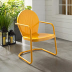 Chaise en métal Griffith de Crosley, coloris mandarine – 22 L x 28,2 P x 33,25 H