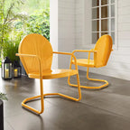 Chaise en métal Griffith de Crosley, coloris mandarine – 22 L x 28,2 P x 33,25 H