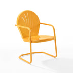 Chaise en métal Griffith de Crosley, coloris mandarine – 22 L x 28,2 P x 33,25 H