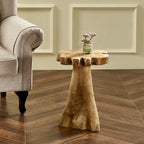 Greenage Teak Plant Stand Natural Edge Side Table