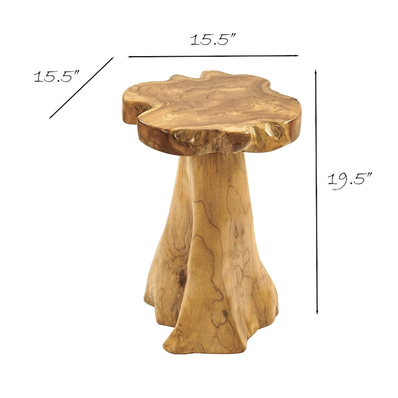 Table d'appoint en teck Greenage à bords naturels