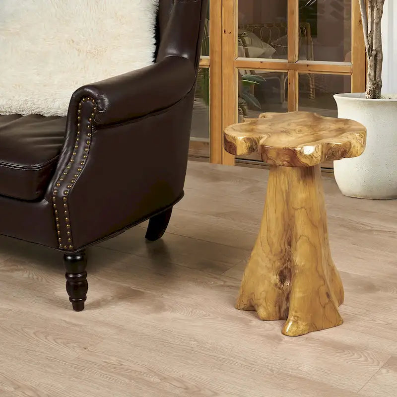 Table d'appoint en teck Greenage à bords naturels