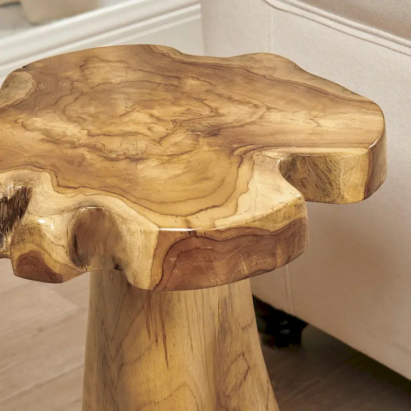 Table d'appoint en teck Greenage à bords naturels