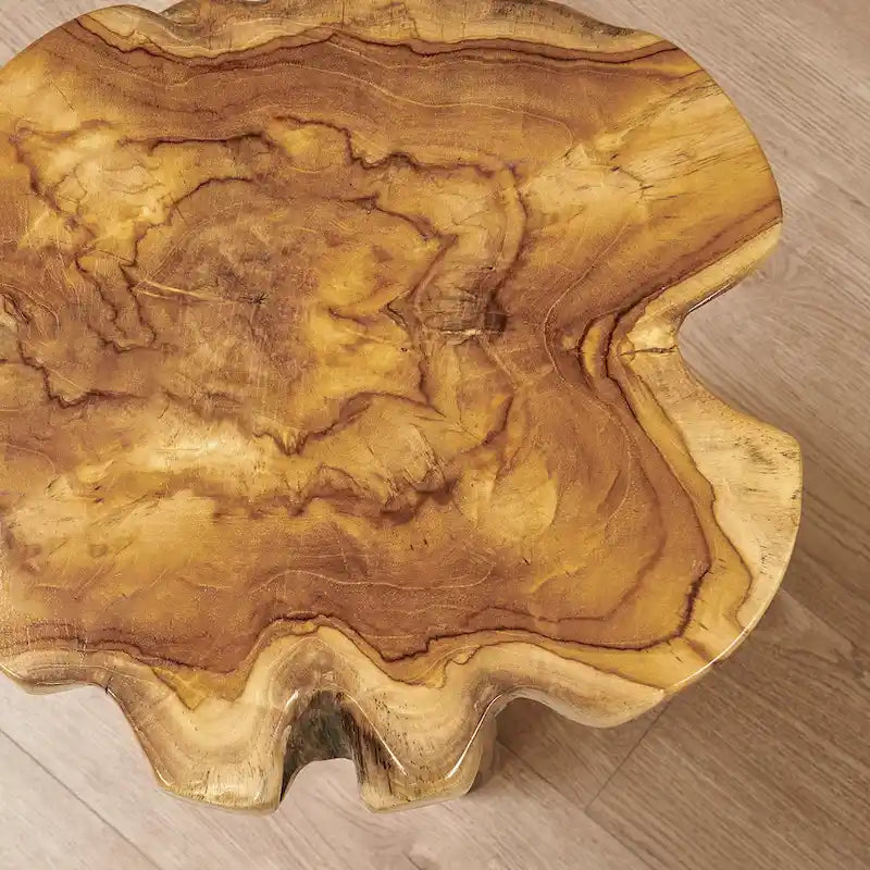 Table d'appoint en teck Greenage à bords naturels