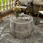 Alia Coastal Natural 22-inch Boho Outdoor Patio Rattan Outdoor Round Coffee Table by M&L Co.