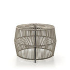 Table basse ronde d'extérieur bohème Alia Coastal Natural 22 pouces en rotin par M&L Co.