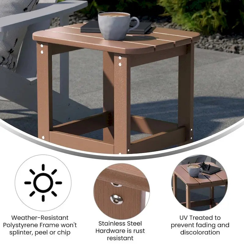 Table d'appoint Adirondack en polymère tout temps - Table de patio