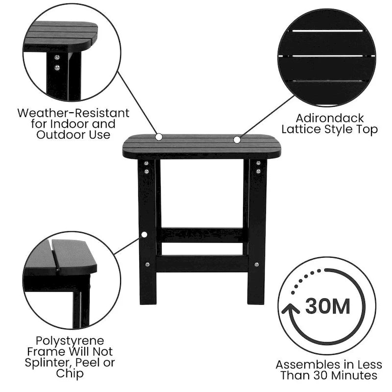 Table d'appoint Adirondack en polymère tout temps - Table de patio